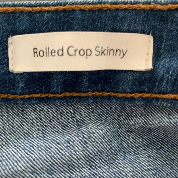Jessica Simpson Womens 6/28 Jeans Rolled Crop Skinny Medium Blue Wash Low Rise - Picture 7 of 9